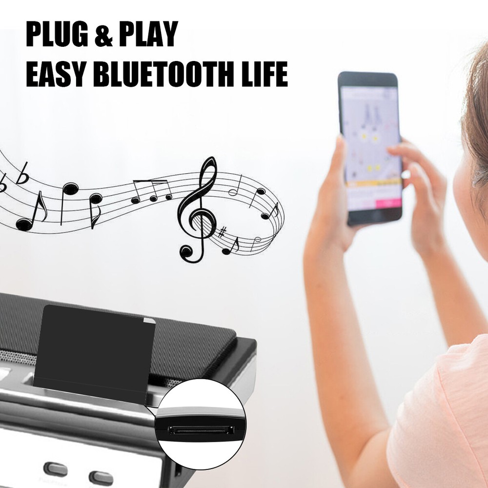 Bluetooth 5.0 Music Audio Adapter Receivers 30 Pin Dock Speaker for iPhone iPod