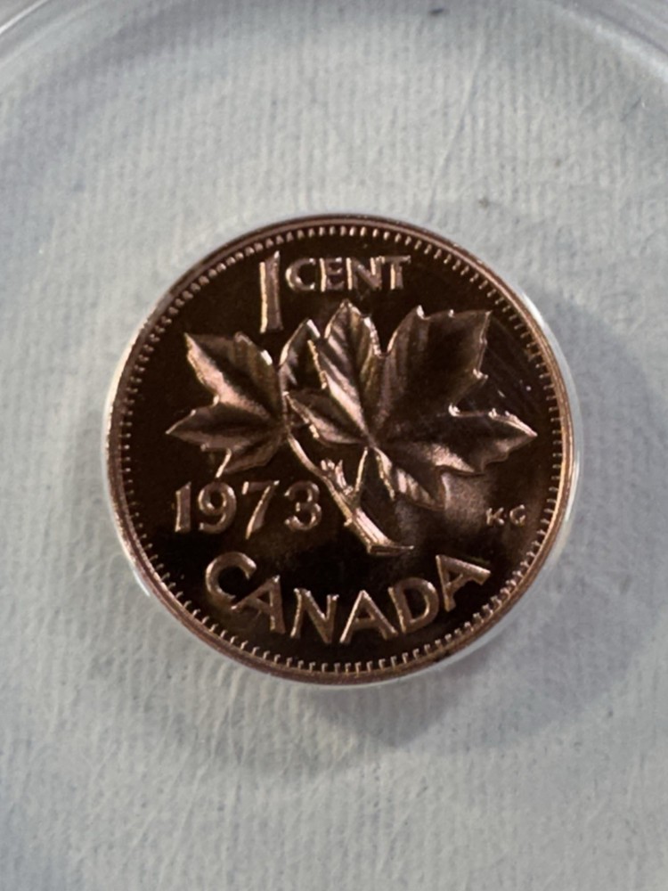 1973 Canada 1 Cent Proof Like Graded MS 67 RD by ANACS