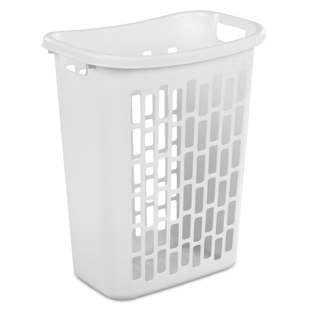 3 pack Rectangular Open Plastic Hamper Narrow Spaces White Adult