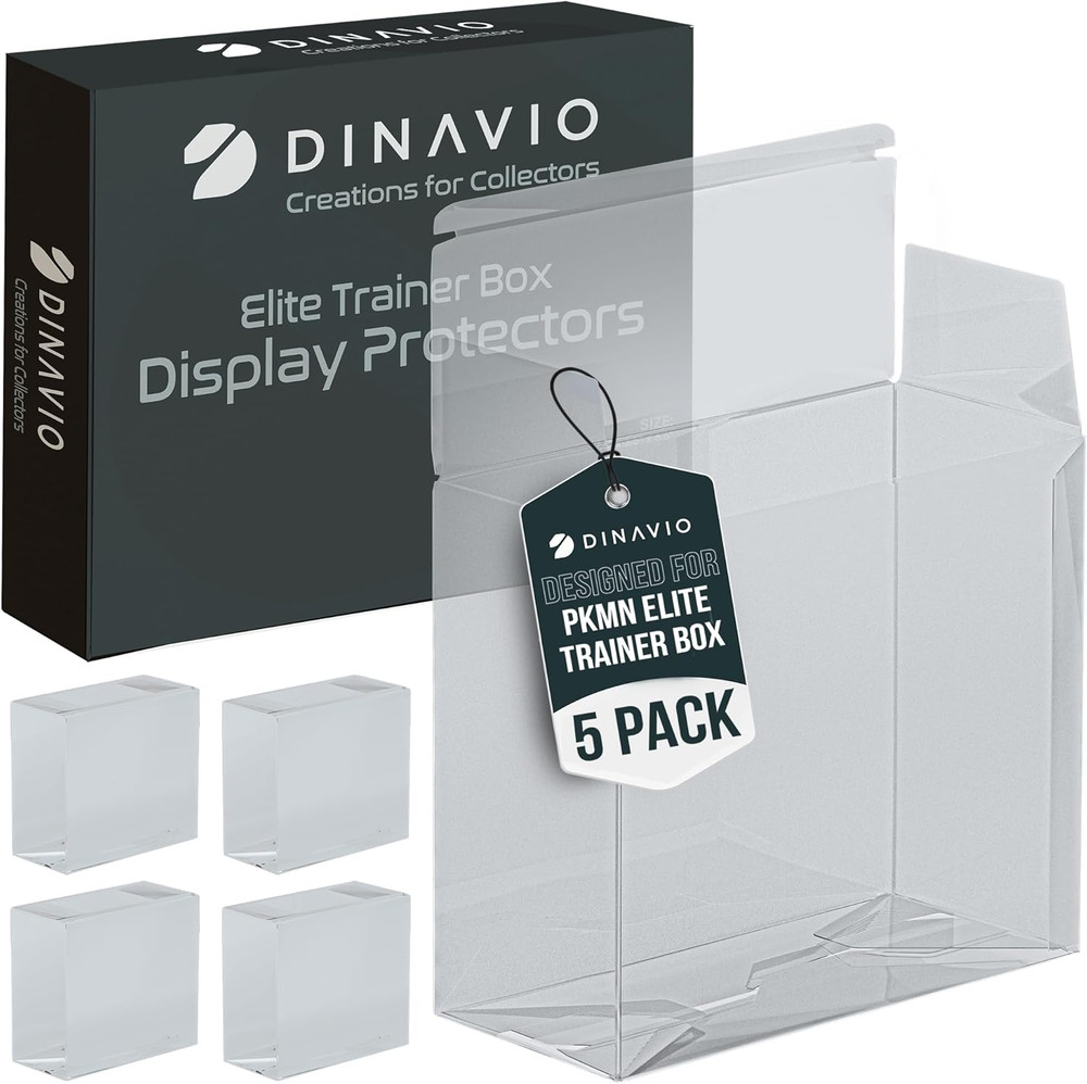 PET Plastic ETB Protector Case 5 Pack - Elite Trainer Box Protector - ETB Case C