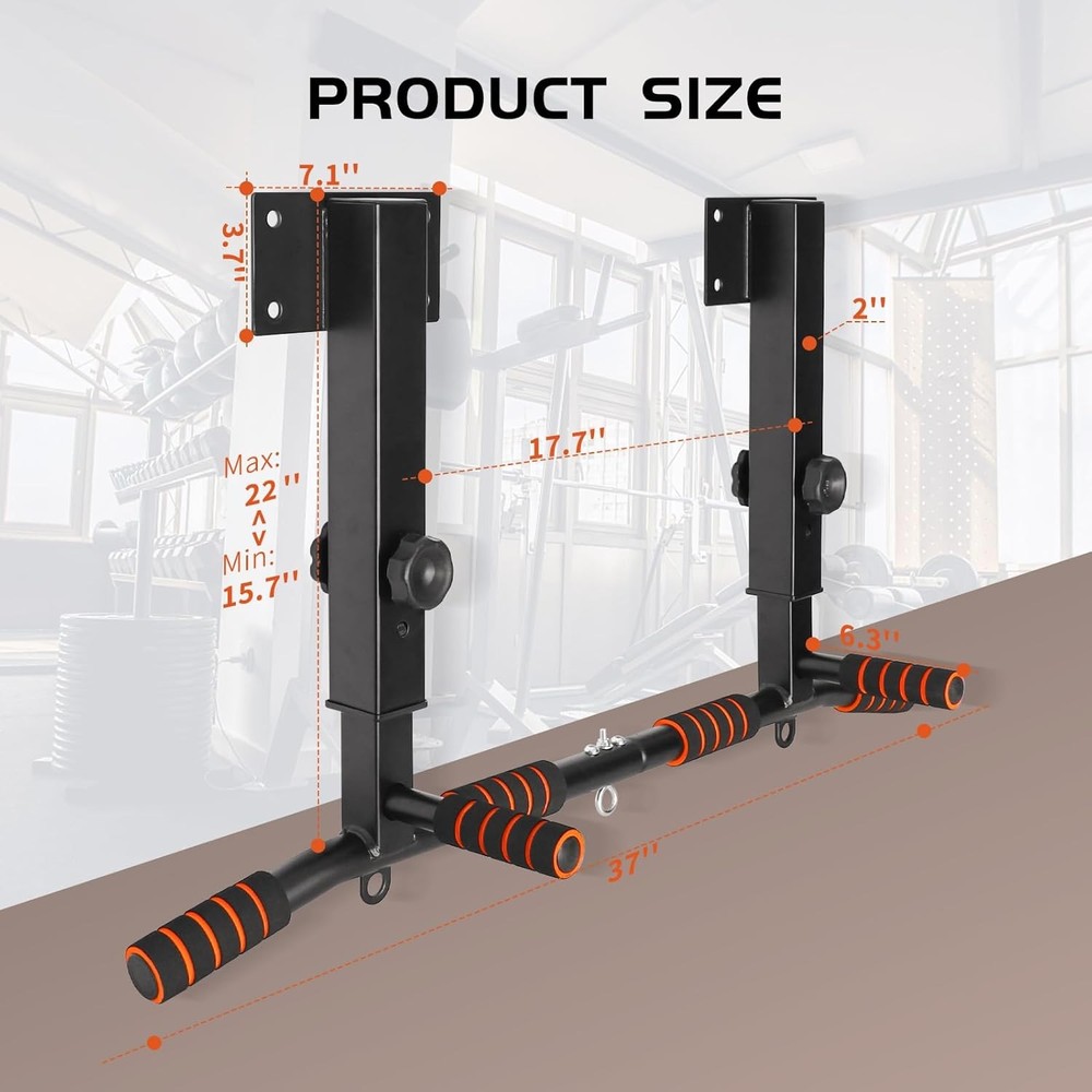 Pull Up Bar Wall Mounted: Adjustable Wall Joist Mount Pull Up Bar & Chin Up Bar