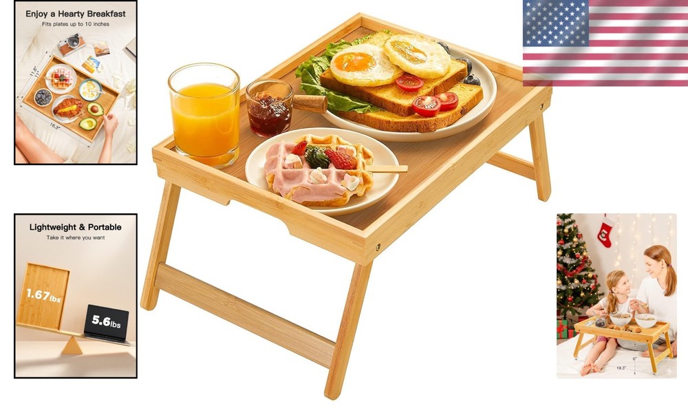 Versatile Bamboo Breakfast Tray Table: Portable & Stylish for All Occasions