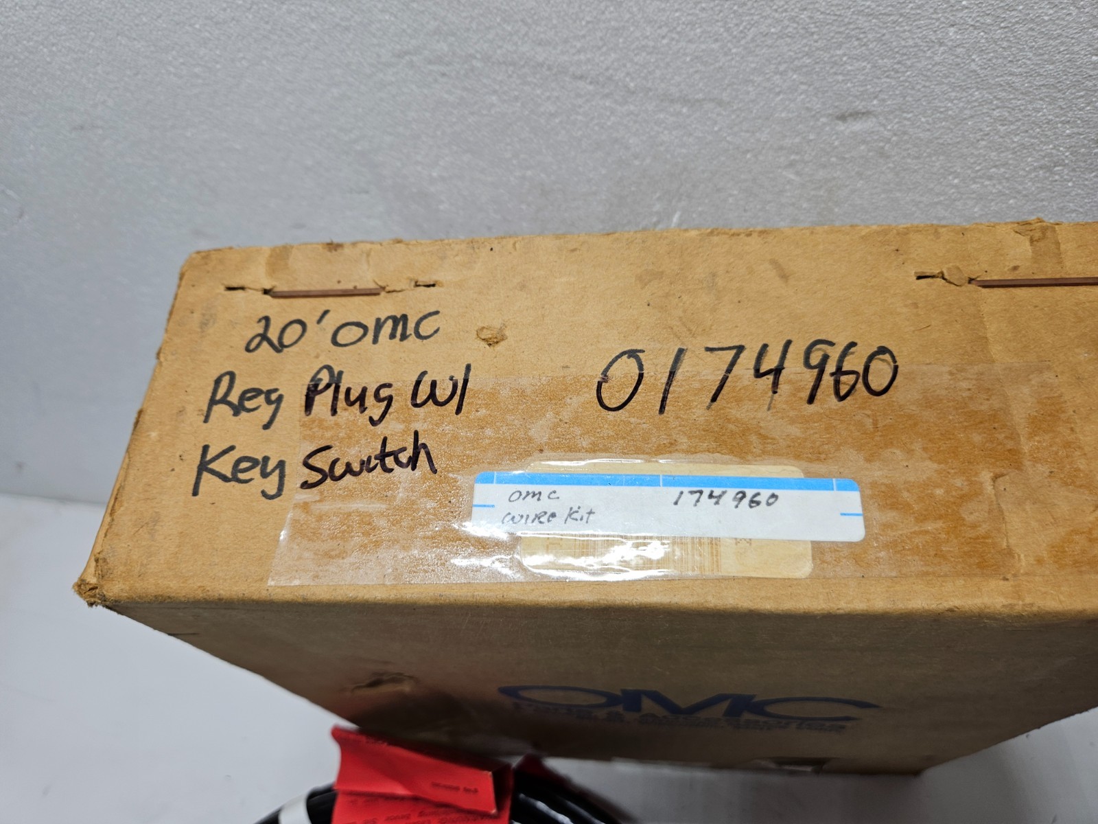 NOS OEM BRP OMC Johnson Evinrude 20' Feet Red Plug Wiring Harness 0174960 New