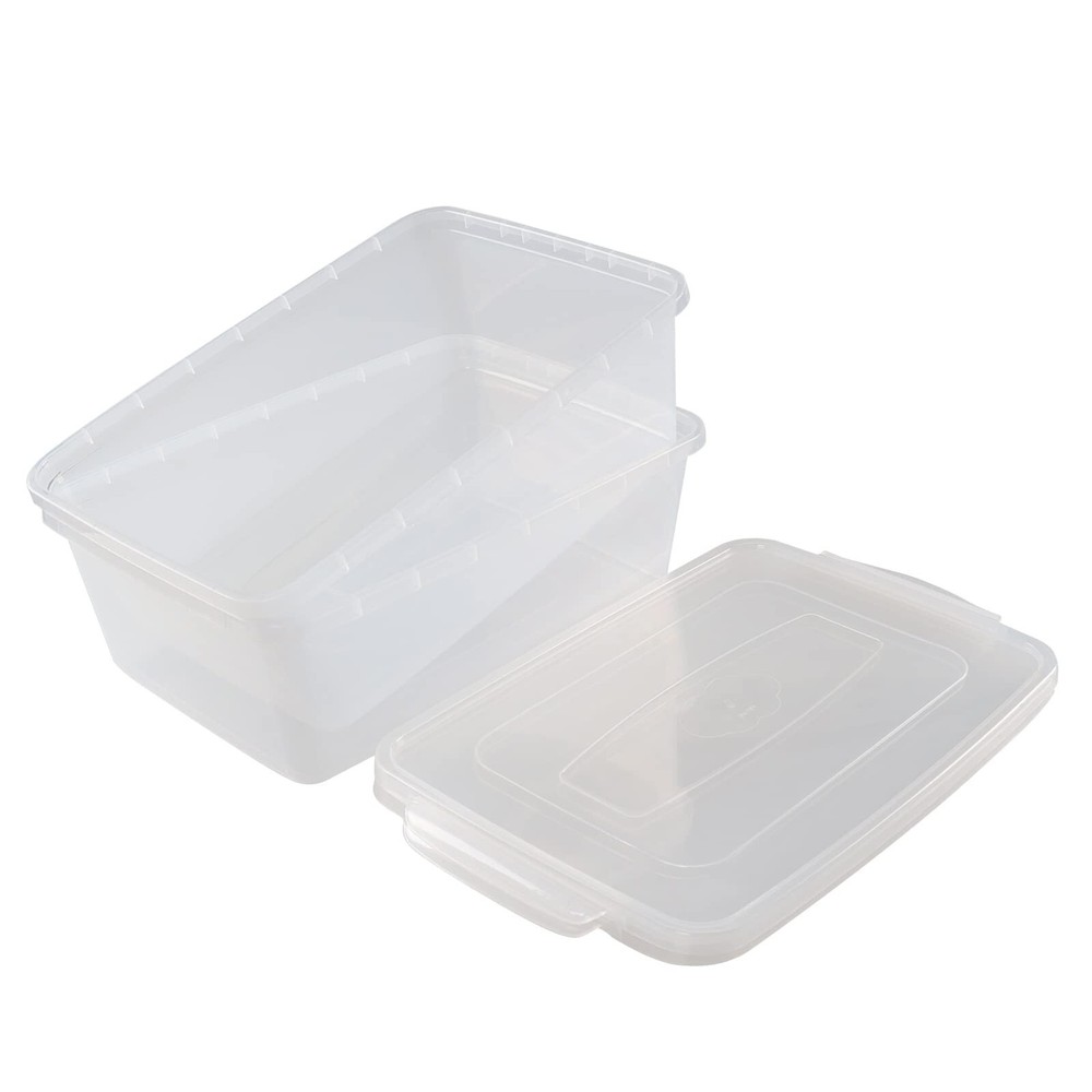 16 Quarts Clear Storage Container with Lid, Plastic Shoe Box Latch Boxes set ...