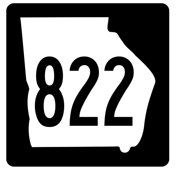Georgia State Route 822 Sticker Decal