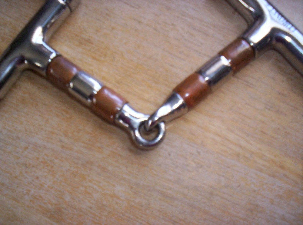 Used Coronet SS Dee Ring Snaffle Bit 5 1/2" Mouth w/ Copper & SS Rollers