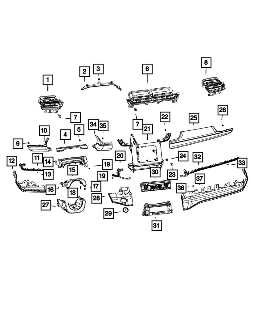 Genuine Mopar Steering Column Shroud 6PL94TX7AB