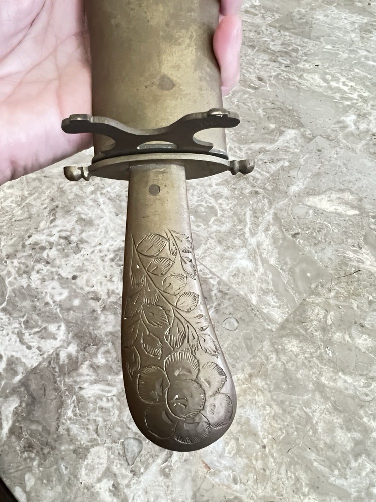 Vintage Knife and Dagger Double Lock with brass Sheath