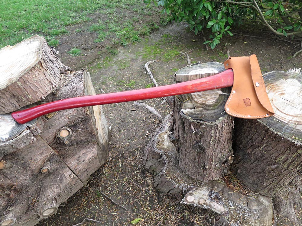 PLUMB PERMABOND AXE~RAFTING?~MICHIGAN?~LOGGING~SINGLE BIT~8 IN. & CUSTOM SHEATH