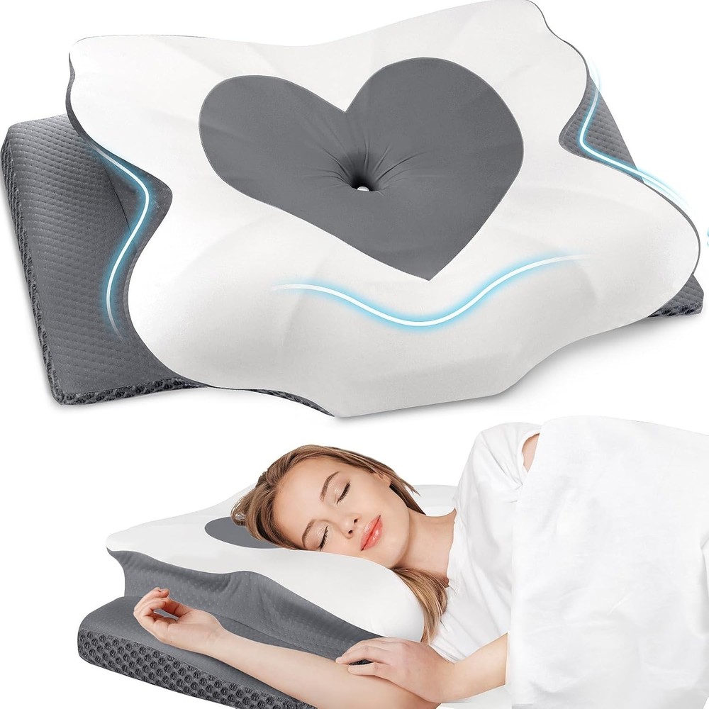 Queen Size Memory Foam Neck Pillow - Ergonomic Support for Side & Back Sleepers