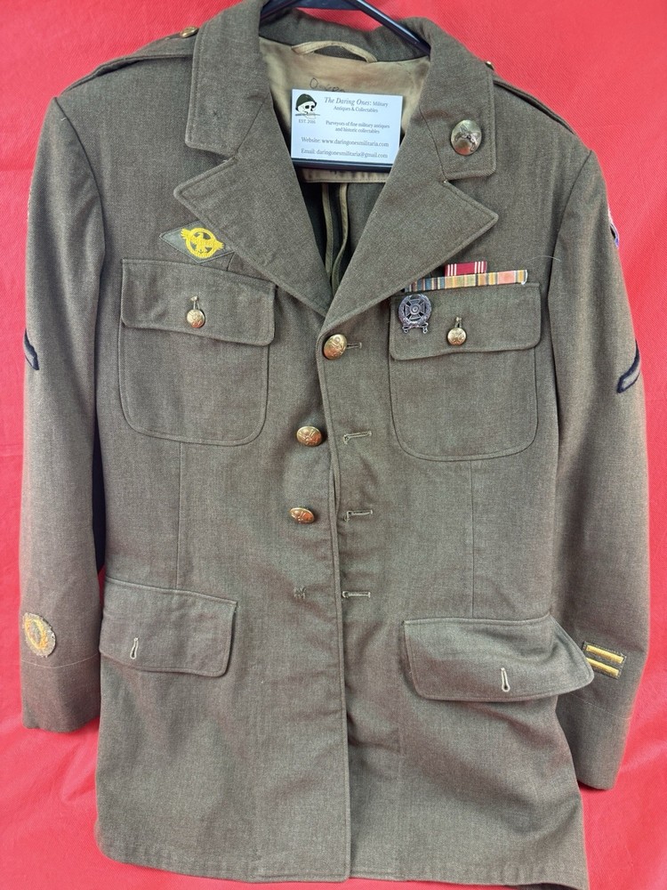 Original WW2 US Army Jacket European Base 6th Service Command Uniform Tunic