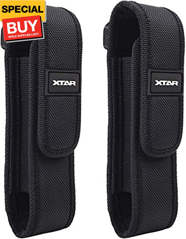 2-Pack Flashlight Pouch Holster Holder for 5"-6.5" Flash Light Compatible with F