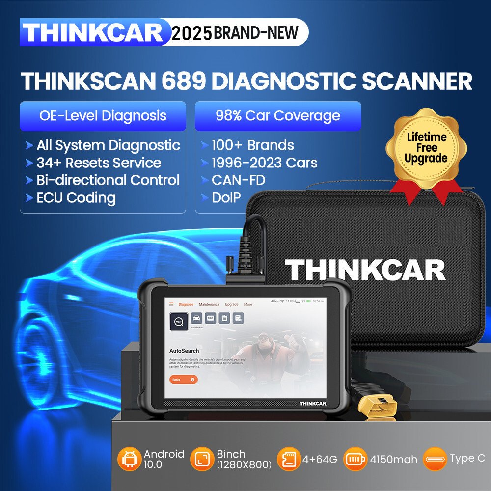 ThinkScan 689 Diagnostic Tool Bidirectional ABS SRS OBD2 Scanner CANFD & DoIP US