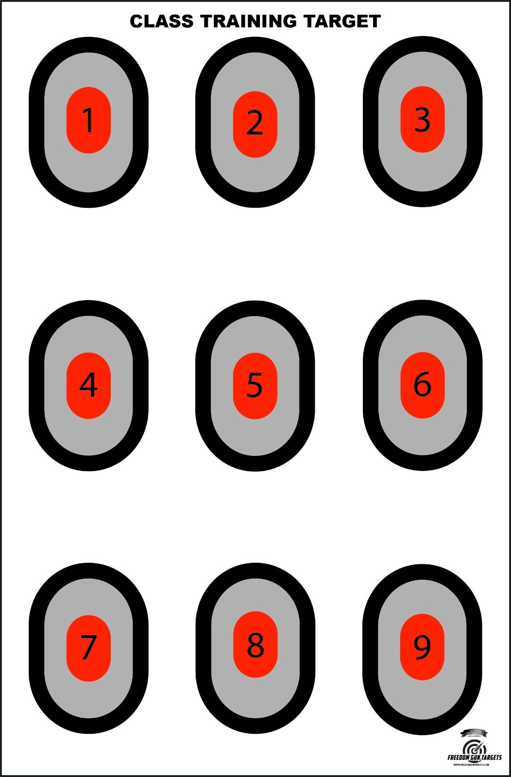 25 Shooting Paper Targets Range Rifle Handguns Pistol Firearms 9 Up Ovals 23x35