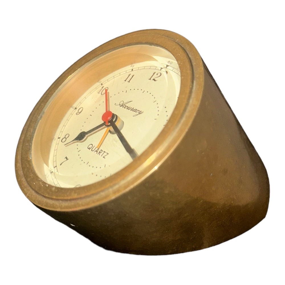 Vintage Quartz Solid Brass Accuracy Ships Clock - Untested