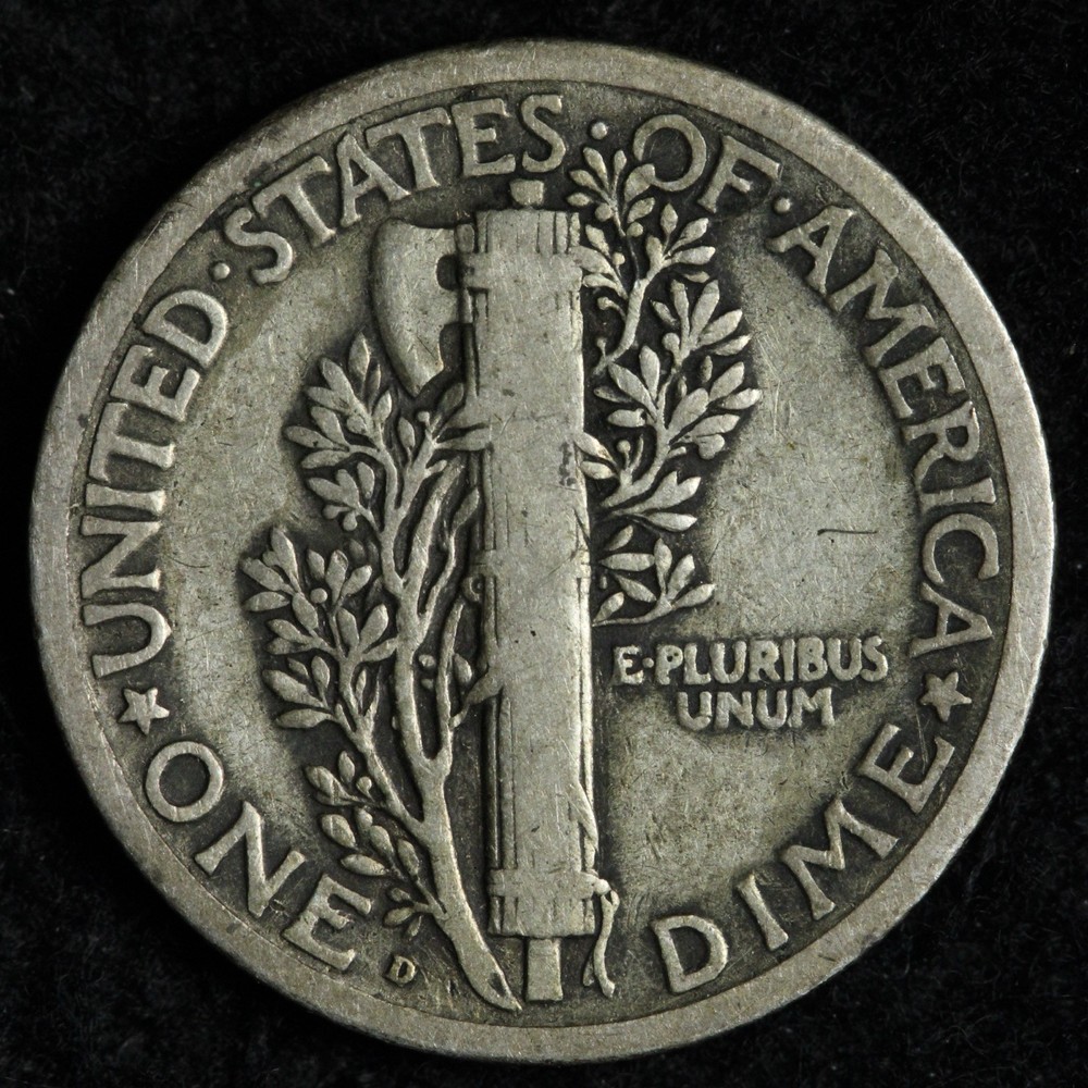1924-D Mercury Silver Dime FINE/VF E213 OAIX