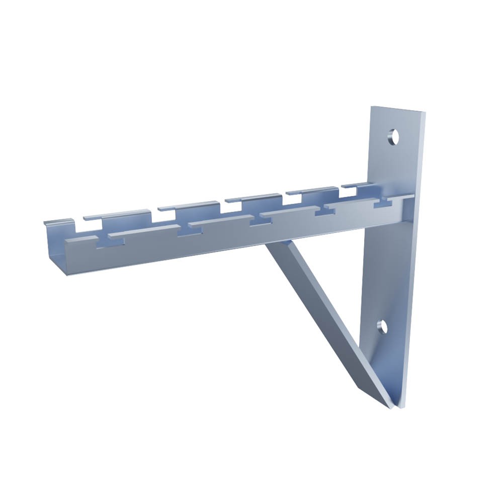 Electro Zinc Plated Wire Mesh Cable Tray bracket, Triangle, Wall Mount, 200mm ,