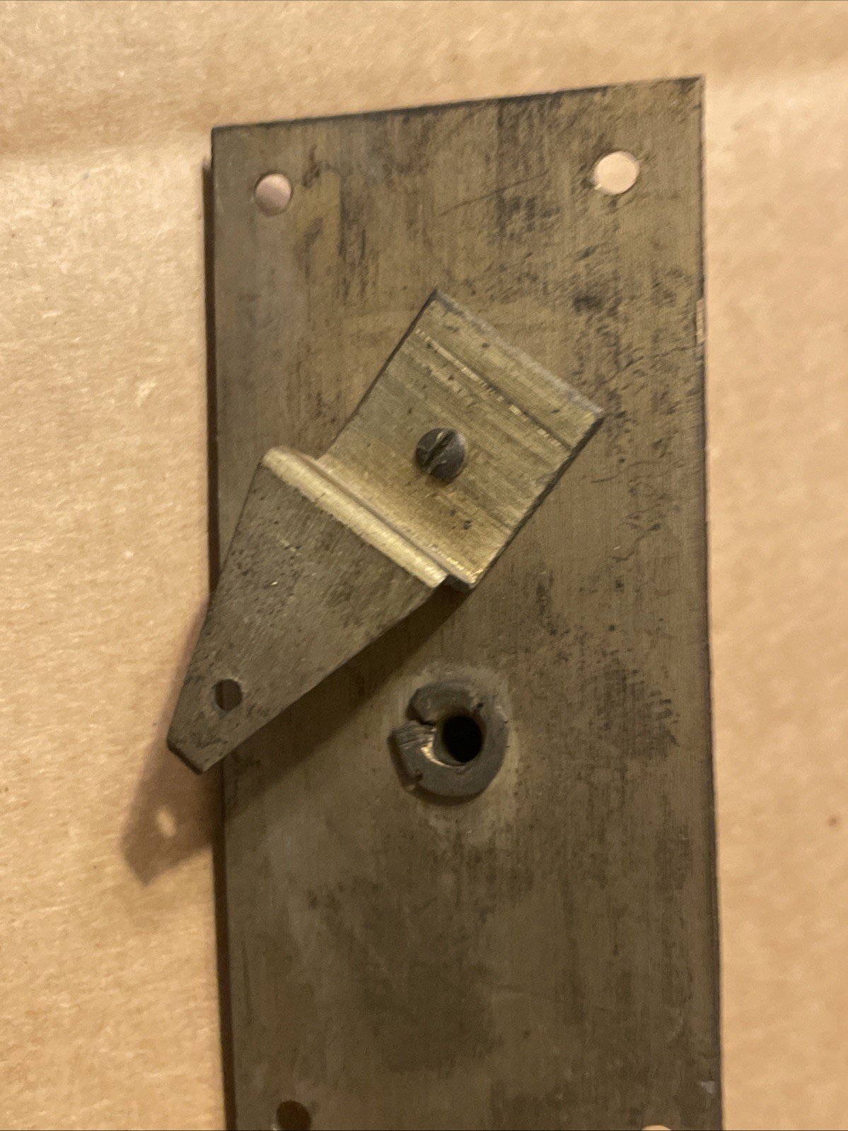 Antique English Barometer Brass Back Plate & Pulley Parts