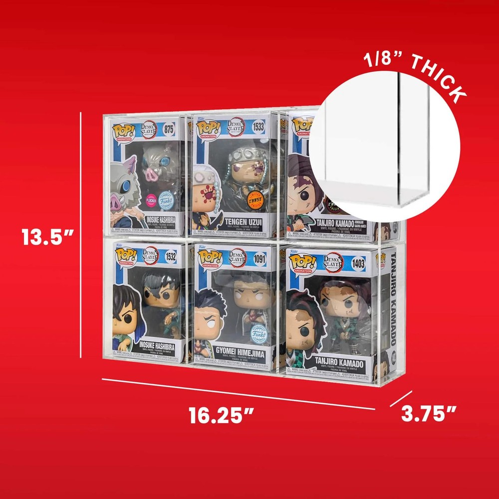 Funko Pop Acrylic Display Case 6 Pack Protector Clear Stackable UV Safe