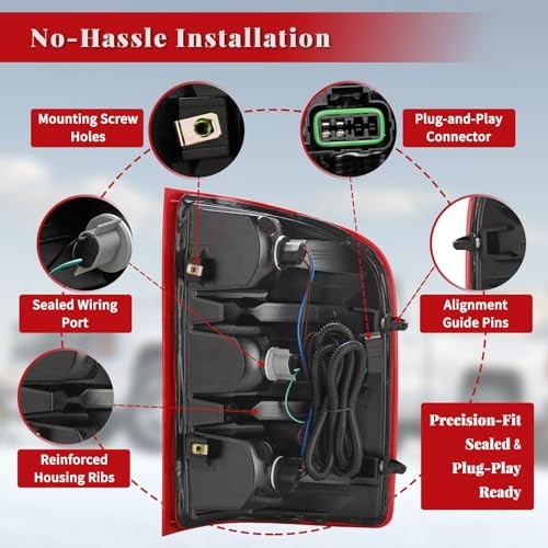 Tail Light Assembly Compatible with Chevy Silverado Passenger Side