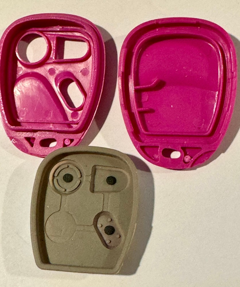 Pink keyless remote 3 button car fob case shell button pad 15042968 KOBLEAR1XT