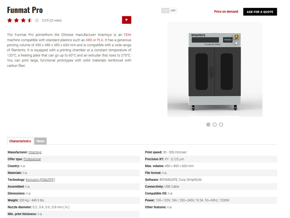 FunMat Pro 3D Printer