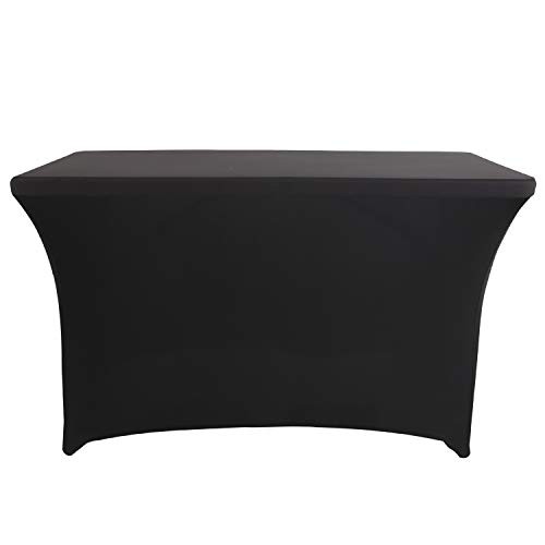 Spandex Fitted Stretch Table Cover for 4ft or 48" x 30" (Rectangular) Black