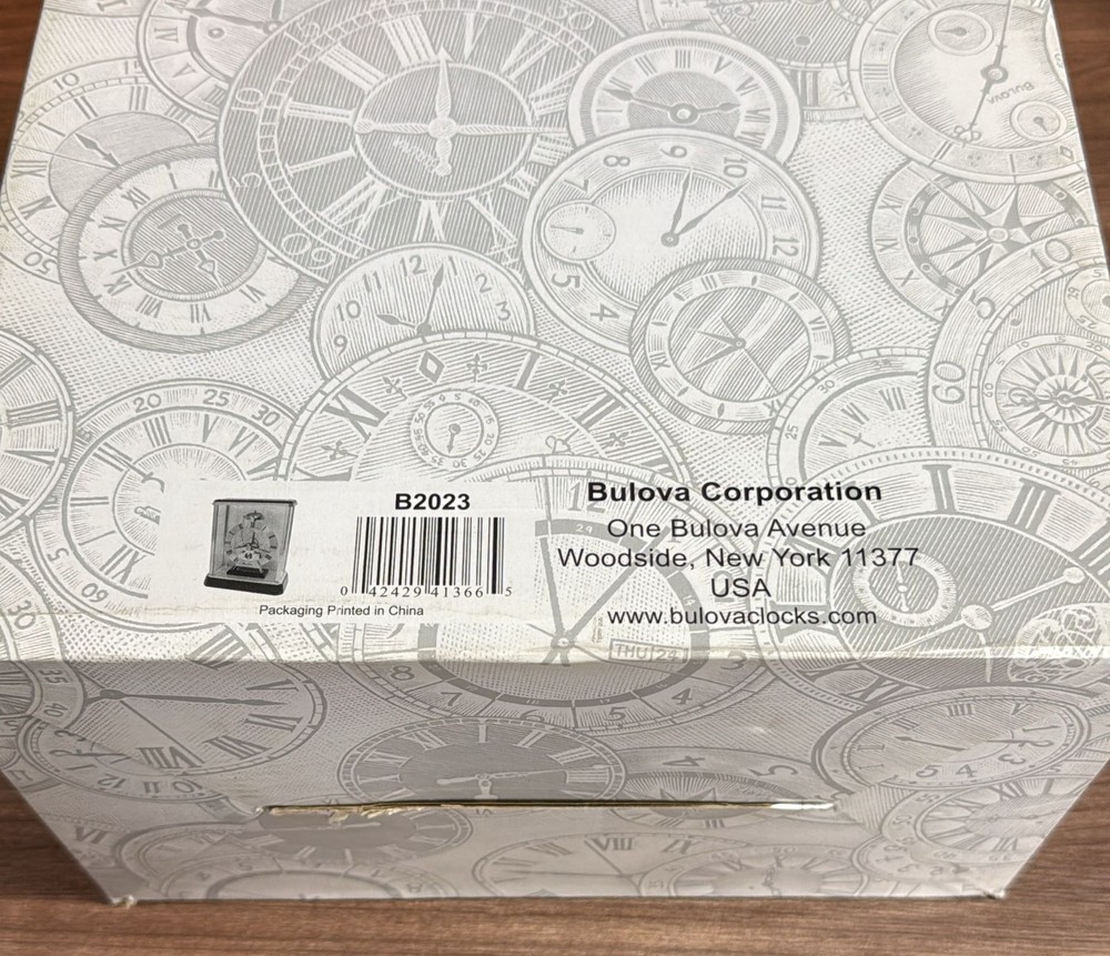 Bulova 10" B2023 Vantage Tabletop Clock - Black
