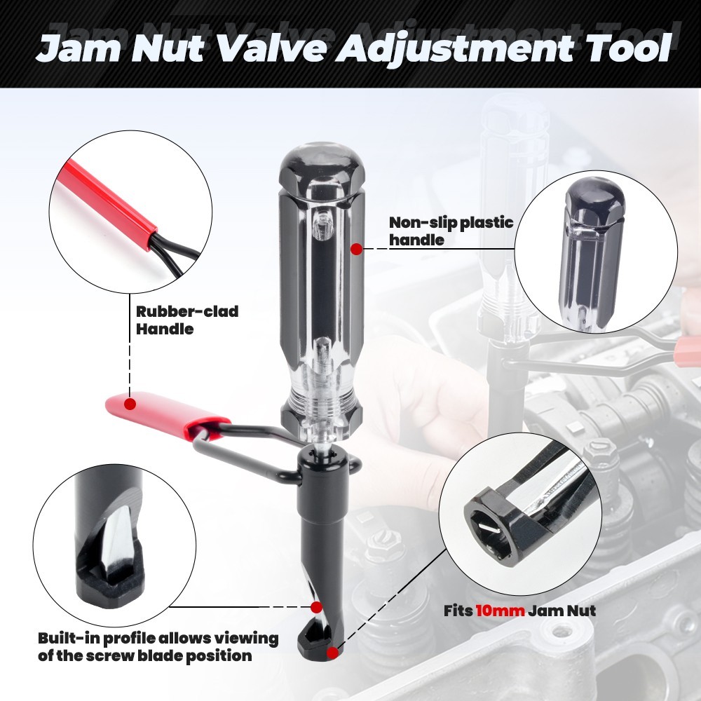 10mm Jam Nut Valve Adjustment Tool with Slotted Valve Adjusting Stud Model 64882