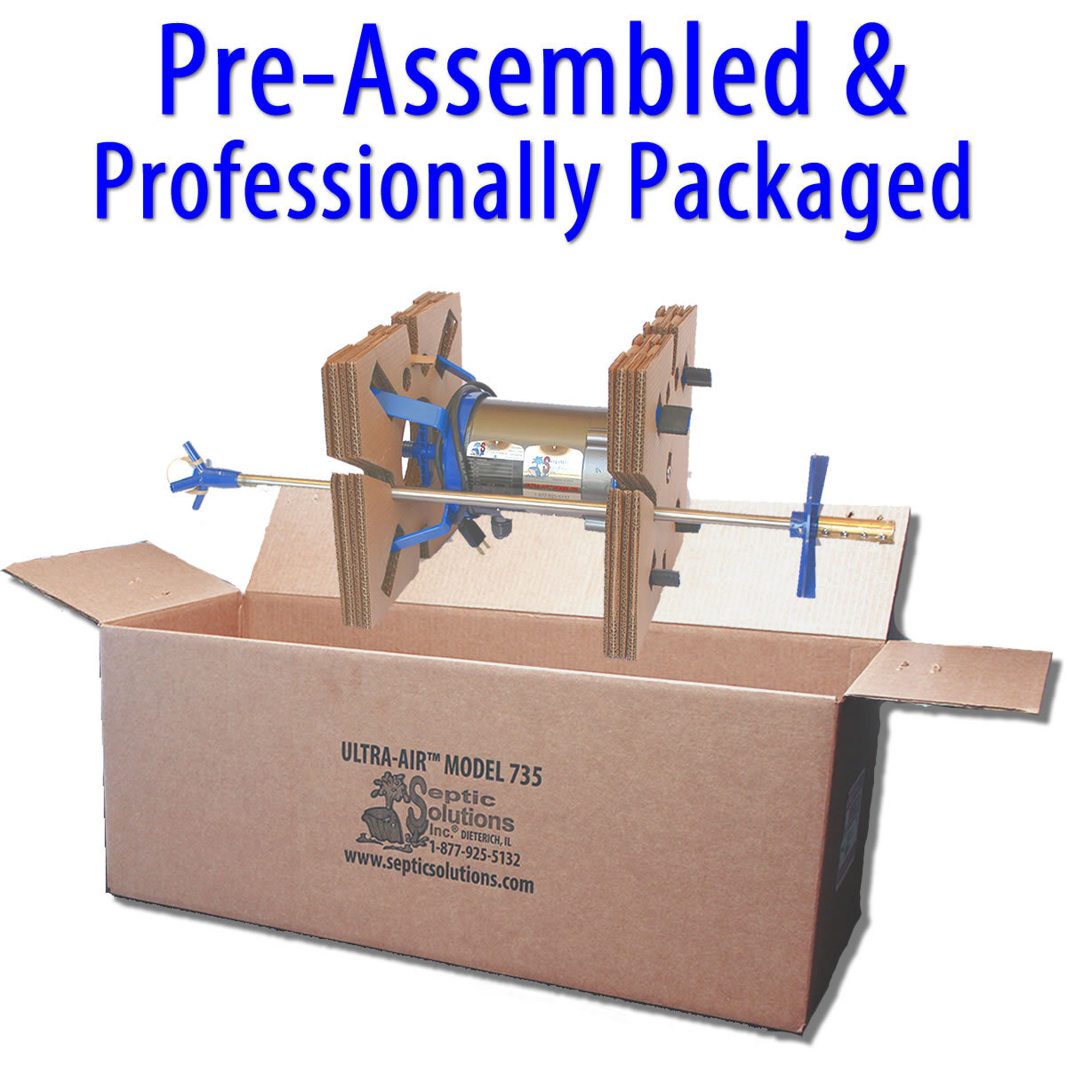 ULTRA-AIR SEPTIC TANK SHAFT AERATOR AIR PUMP 14" BRACKETS