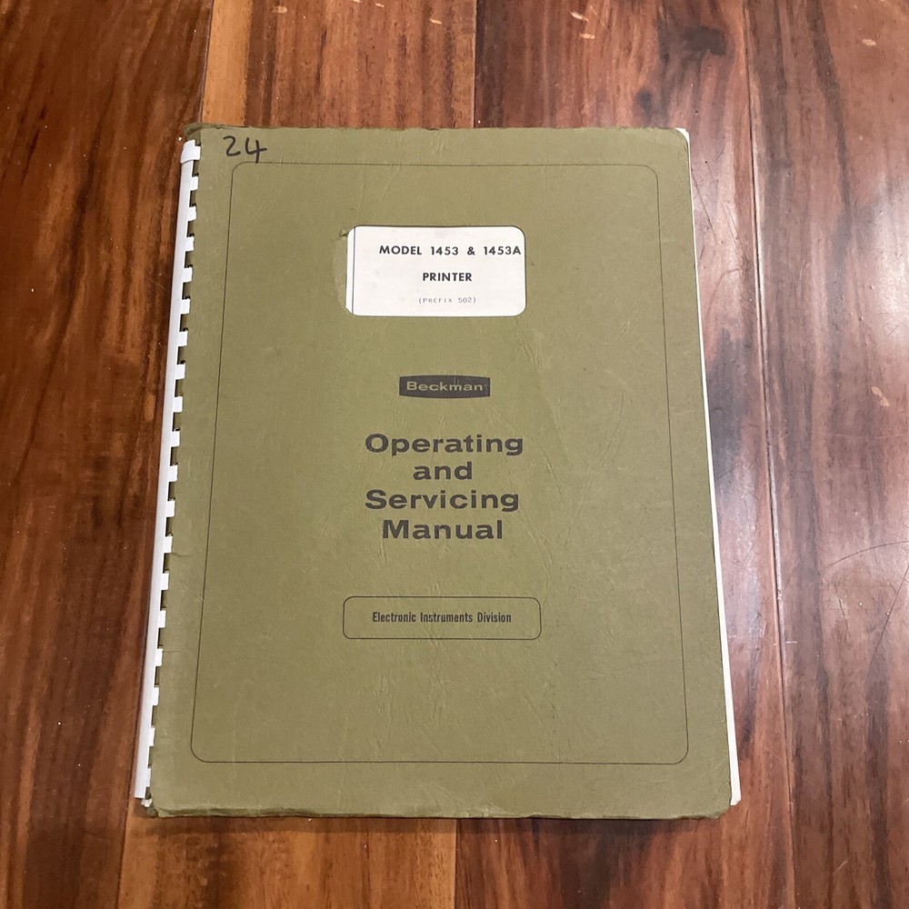 Beckman Model 1453 & 1453A Printer Operating & Servicing Manual Rev. 12-69