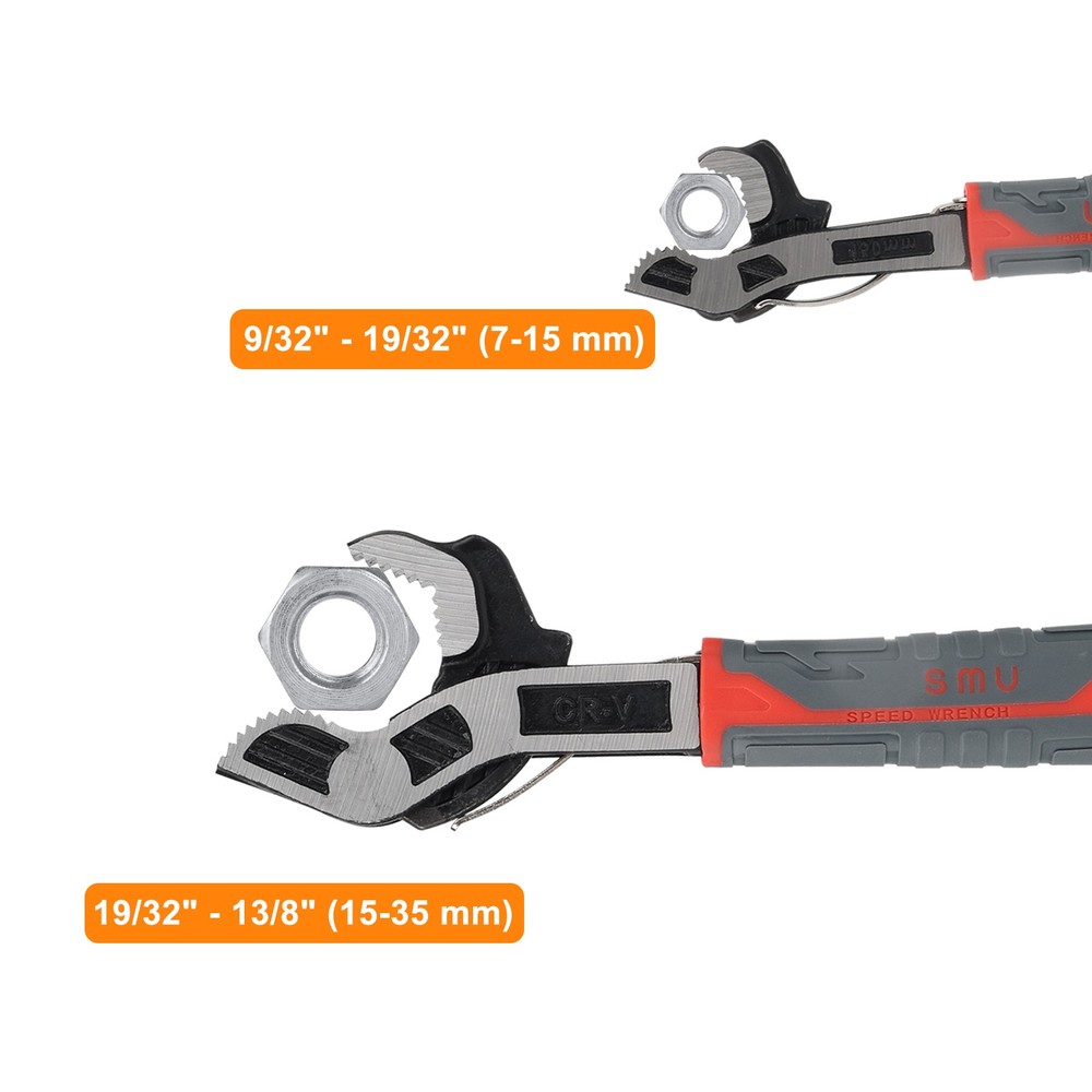 2pcs 6" & 10" Multi-function Magic Wrench Set Self-Adjusting Spanner Pipe Wrench