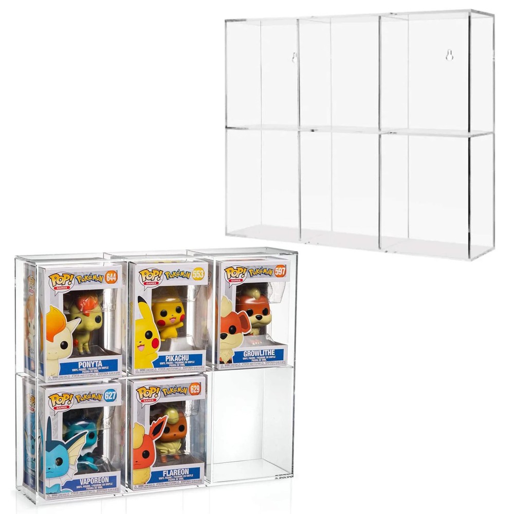 Funko Pop Acrylic Display Case 6 Pack Protector Clear Stackable UV Safe
