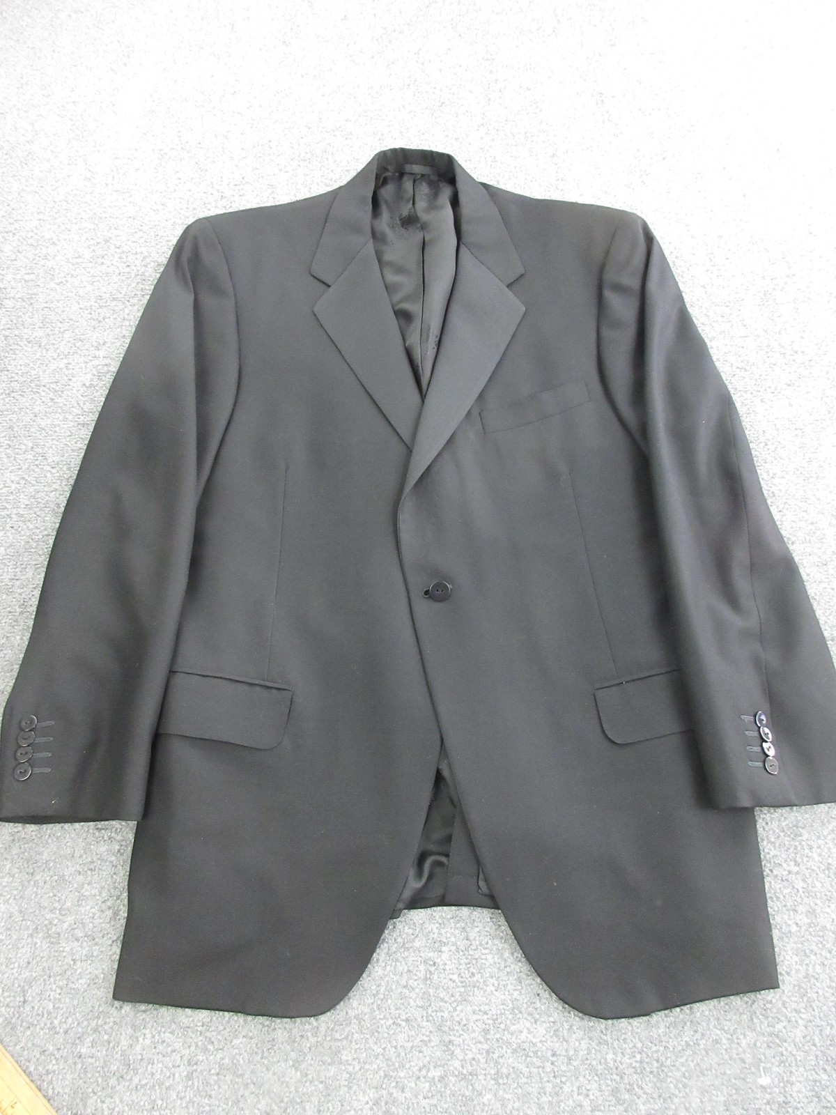 Oxxford Clothes Tuxedo Suit Mens 44 38x29 Black Super 100s Wool Peak Lapel