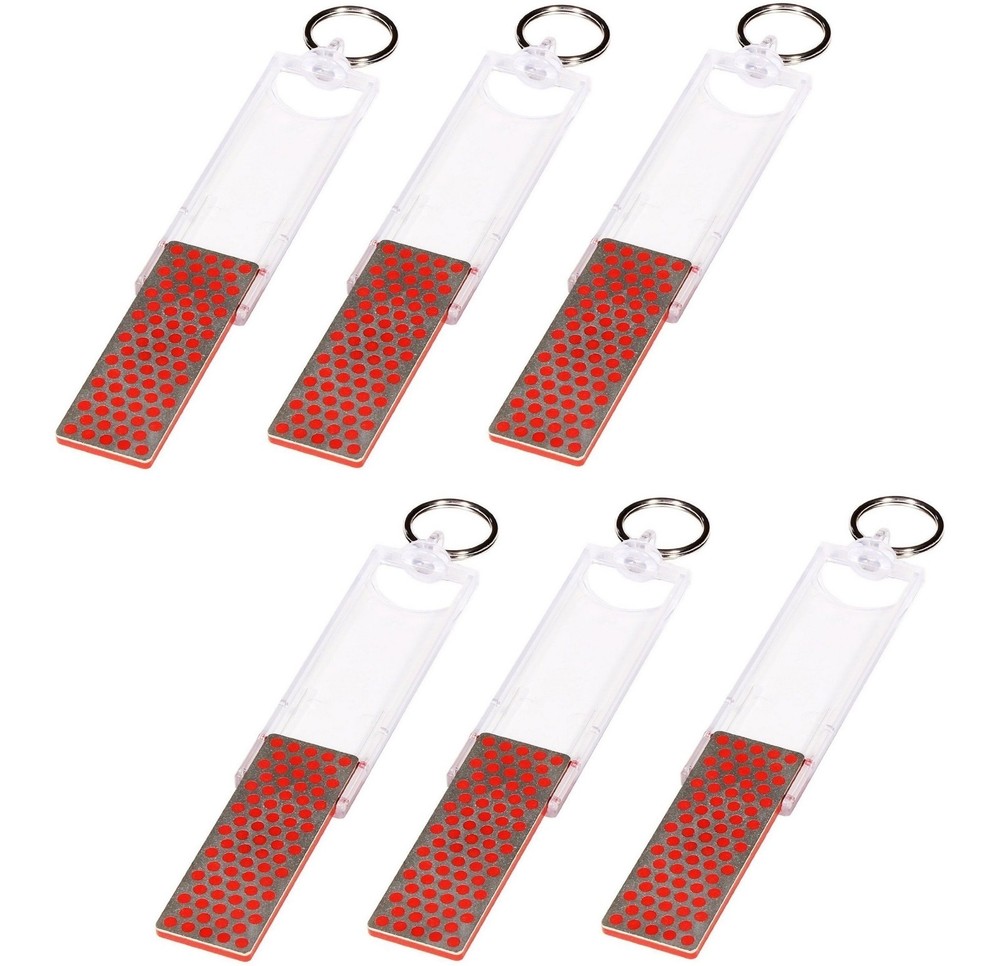 6 PACK DMT Mini-Sharp Keychain Sized Diamond Knife Sharpener Fine Grit 5 ⅝" F70F