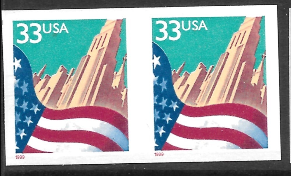 SCARCE DIE-CUTTING OMITTED ERROR Pair, Scott #3281e, TYPE II,  MNH, Cat. $????