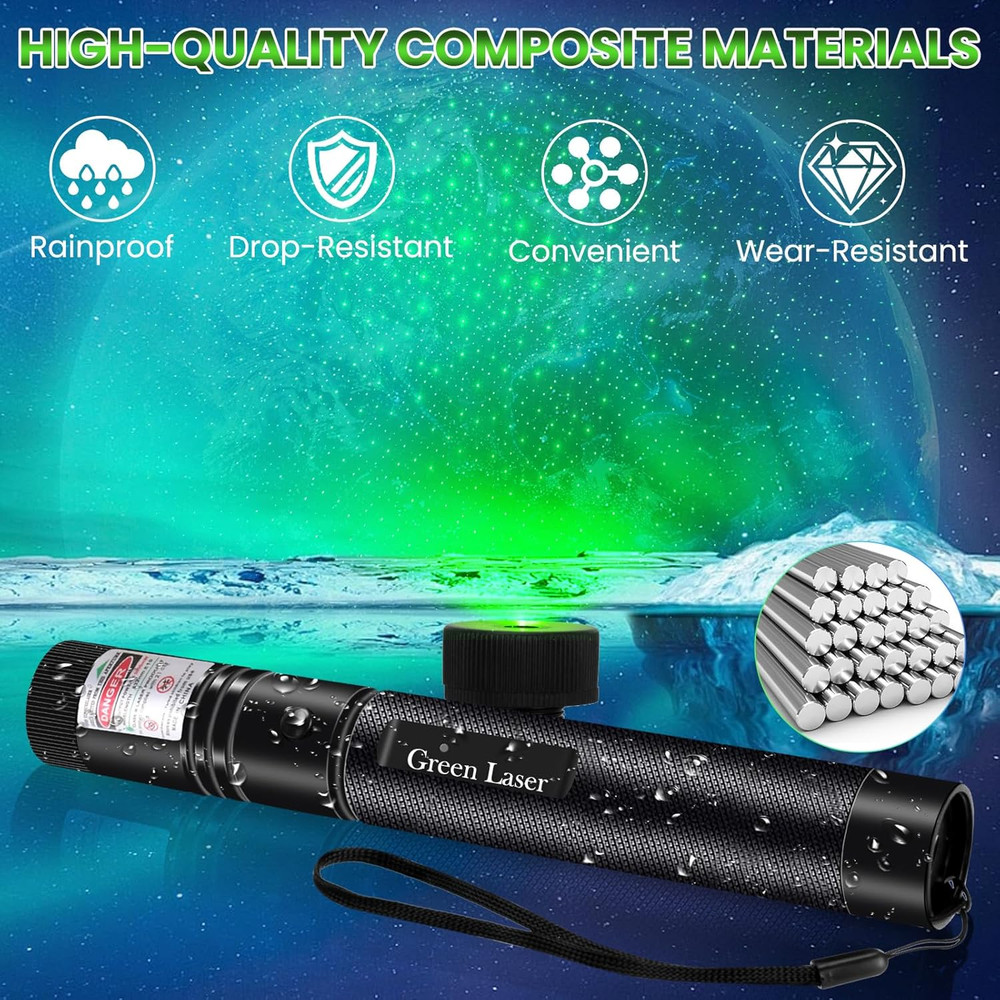 Long Range Laser Pointer, Rechargeable Flashlight with Green Laser Pointer for N
