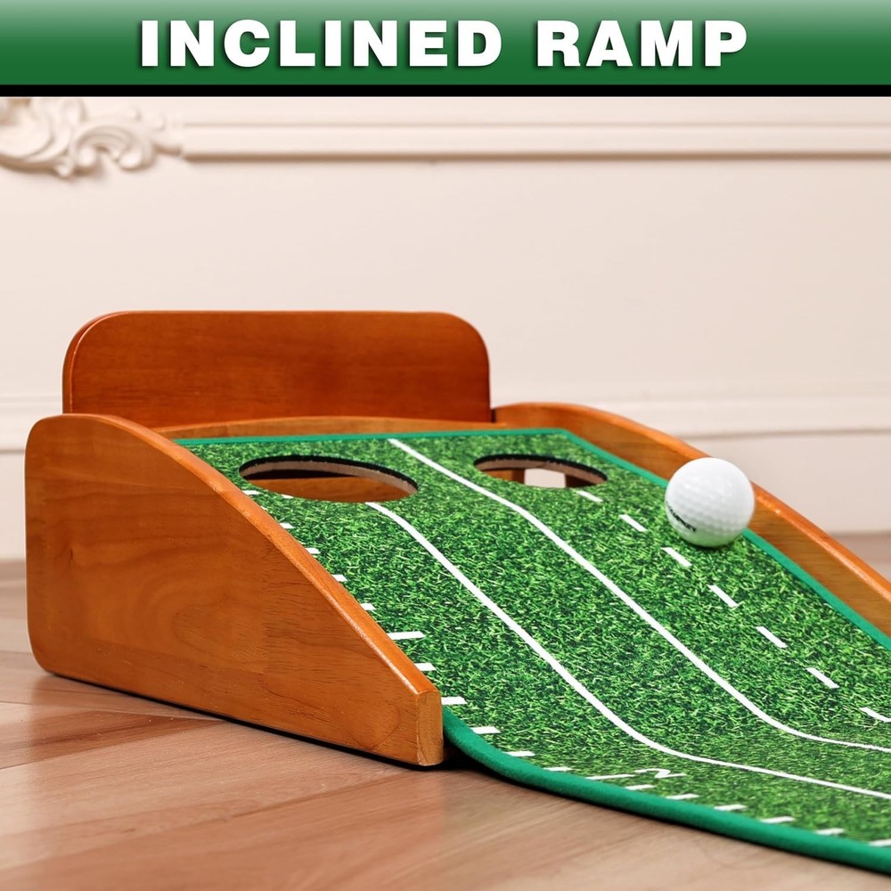 Foldable Golf Putting Mat with Automatic Ball Return - Ideal for Indoor Training