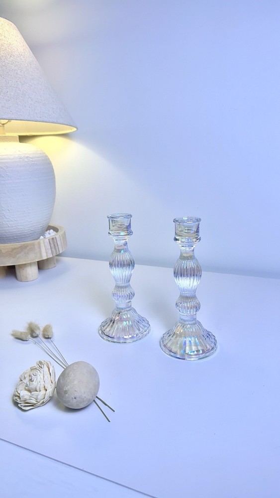 iridescent candle holder