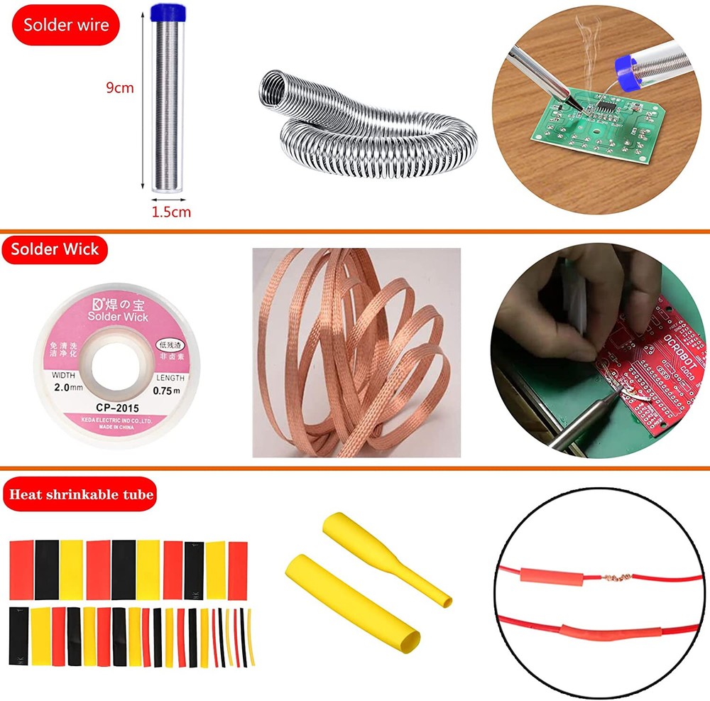 Soldering Iron Kit Electric 60W Digital Welding Iron Gun Tools Temp Adjustable