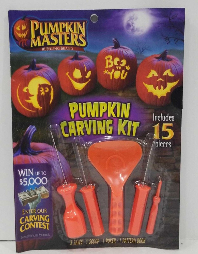 Pumpkin Masters Pumpkin Carving Kit, 15 Pieces, 10 Patterns
