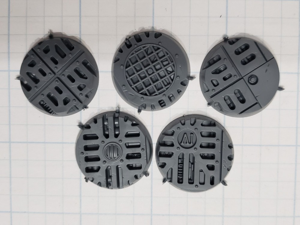 Warhammer 40k Boarding Action Bits Void War Deck Grill 28mm Round Base x5 28F
