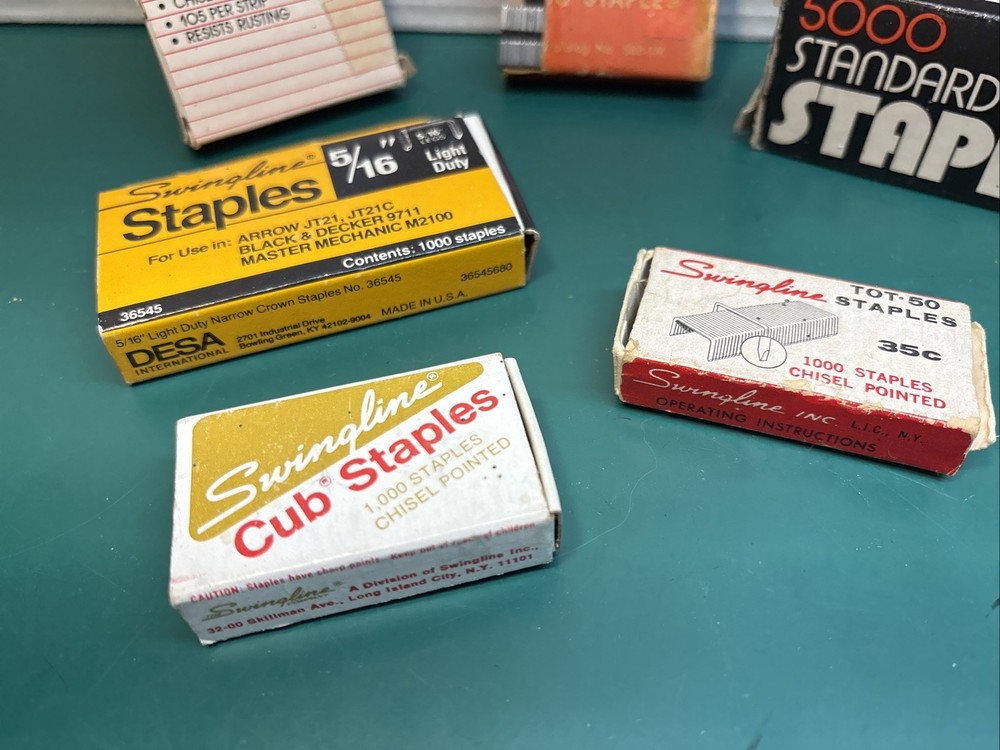 Various Brands VINTAGE STAPLES Different Sizes Open 6 Boxes