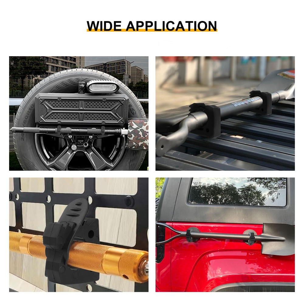 4 PCS Quick Release Rubber Clamp 1.2"-1.5" Mount for UTV ATV 4X4 Tools
