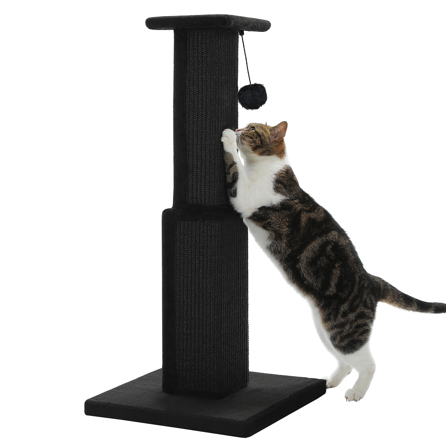 PAWZ Road 32" Large Ultimate Cat Scratching Post with Woven Sisal Base Ball Toys