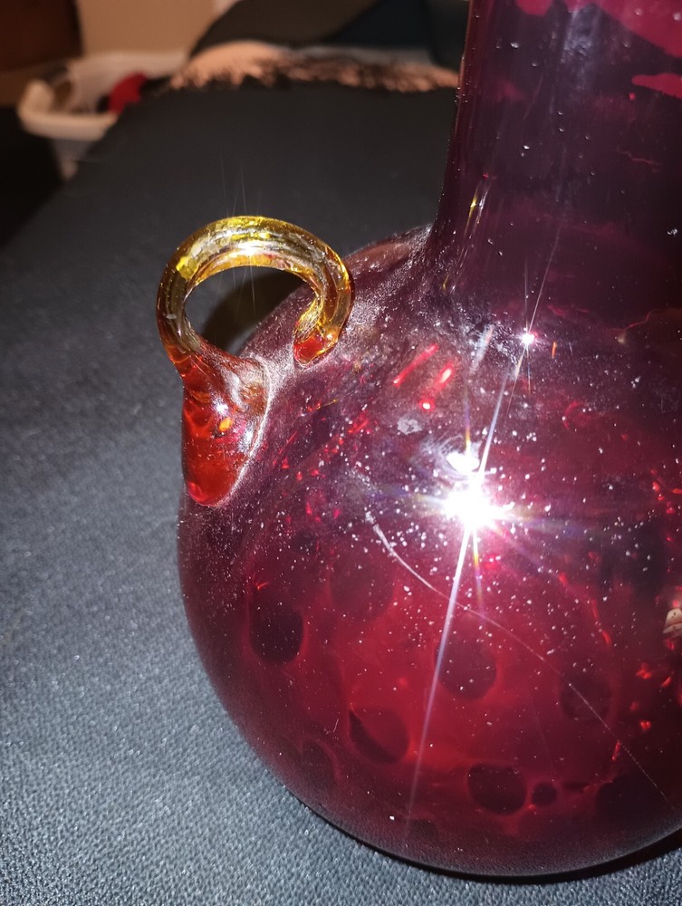 Amberina Ball Pitcher UNIQUE