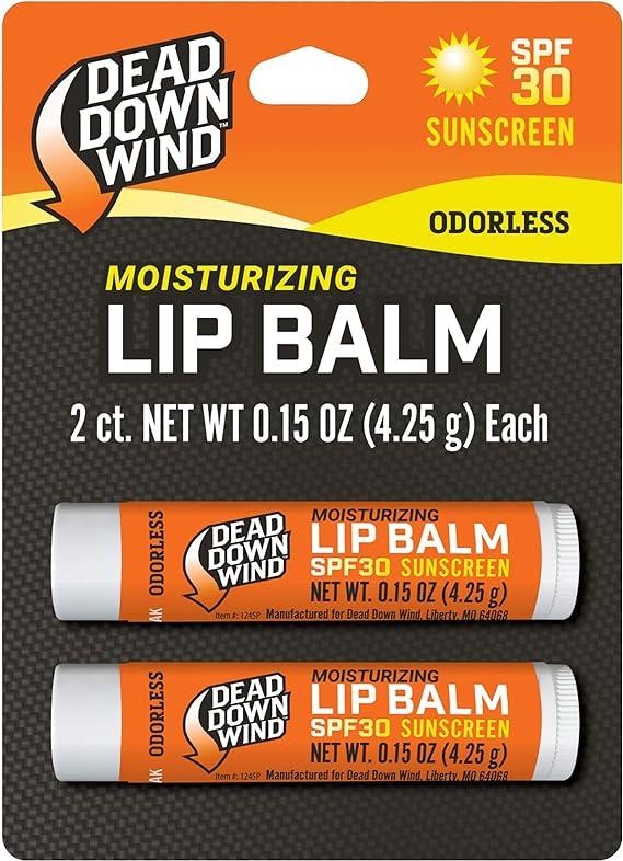 Dead Down Wind Scent Eliminator Odorless Lip Balm Broad Spectrum SPF 30 2 Pack