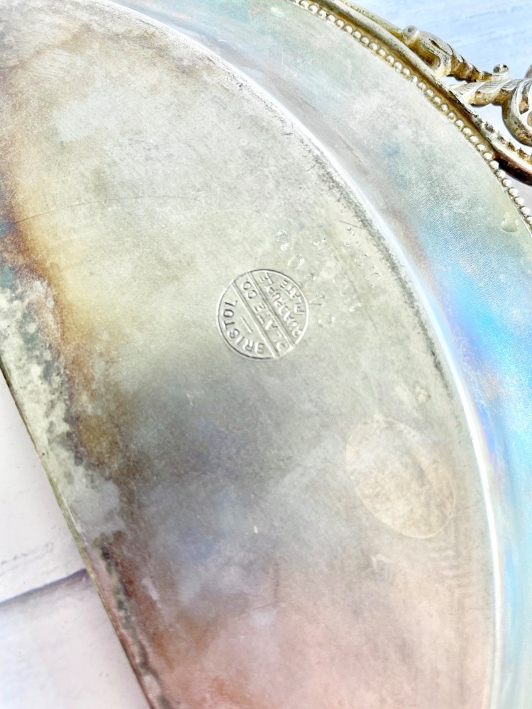 Old silver plated crumb tray