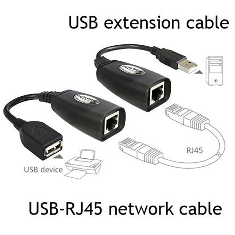 USB Extension Ethernet RJ45 Cat5e/6 Cable LAN Adapter Extender Over Repeater D