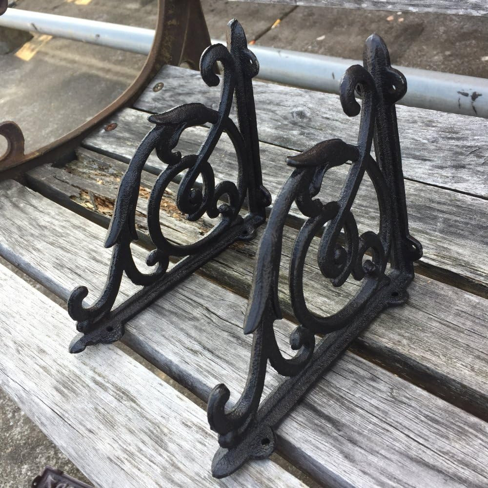 Antique Style Cast Iron Brackets Garden Braces Rustic Shelf Bracket Black